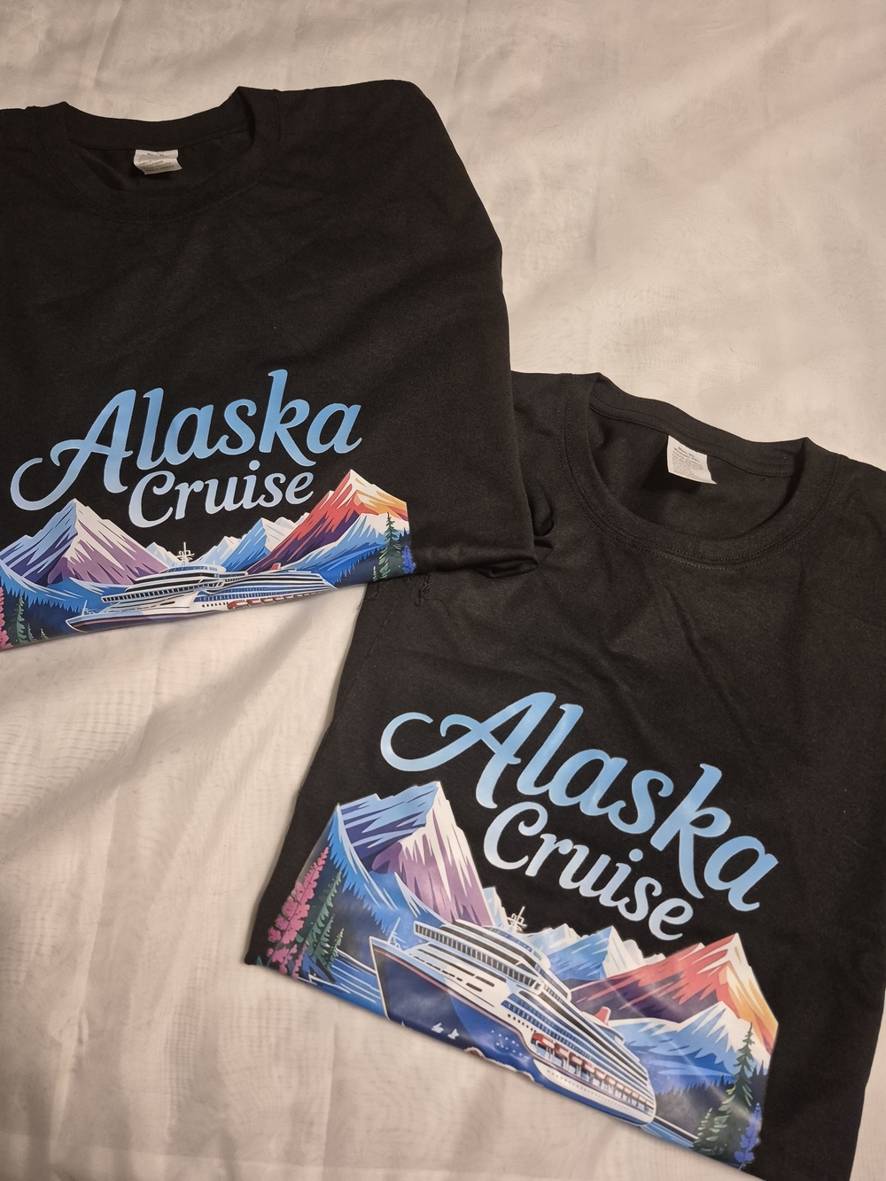 NWOT Pair of 2 Alaska Cruise 2026 Unisex Black Graphic Tee Size XL